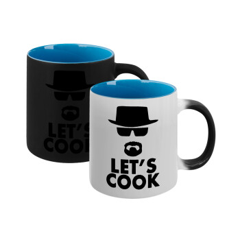 Let's cook, Κούπα Μαγική εσωτερικό μπλε, κεραμική 330ml που αλλάζει χρώμα με το ζεστό ρόφημα