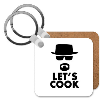 Let's cook, Μπρελόκ Ξύλινο τετράγωνο MDF