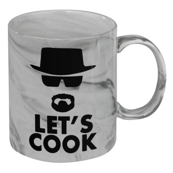 Let's cook, Κούπα κεραμική, marble style (μάρμαρο), 330ml