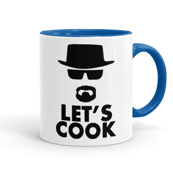 Let's cook, Κούπα χρωματιστή μπλε, κεραμική, 330ml