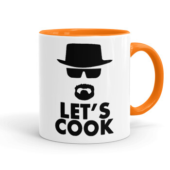 Let's cook, Κούπα χρωματιστή πορτοκαλί, κεραμική, 330ml