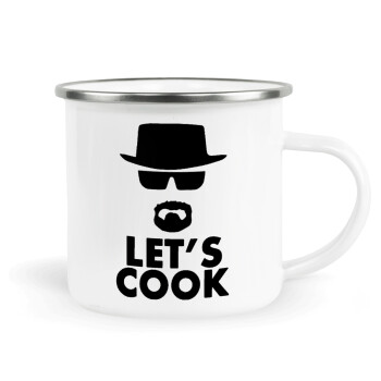 Let's cook, Metallic enamel cup white 360ml
