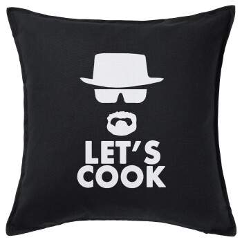 Let's cook, Sofa cushion black 50x50cm includes filling