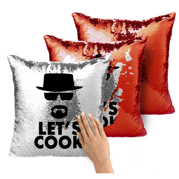 Let's cook, Μαξιλάρι καναπέ Μαγικό Κόκκινο με πούλιες 40x40cm περιέχεται το γέμισμα