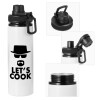 Metal water bottle with safety cap, aluminum 850ml