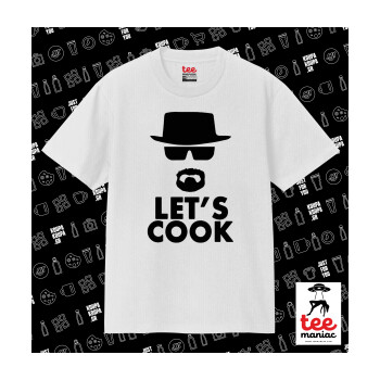 Let's cook, Κλασικό T-Shirt, διπλής ραφής, χωρίς πλευρικές ραφές ΛΕΥΚΟ από 100% βαμβάκι. Vegan & OEKO-TEX πιστοποιημένο.