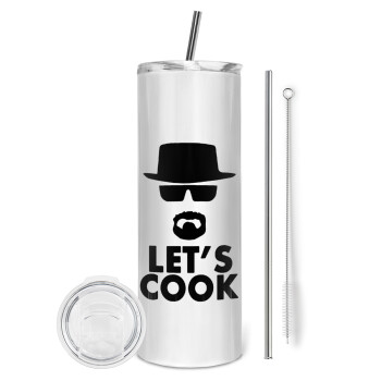Let's cook, Tumbler stainless steel 600ml, with metal straw & cleaning brush