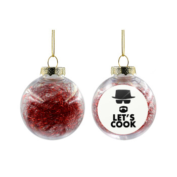 Let's cook, Transparent Christmas tree ball ornament with red filling 8cm