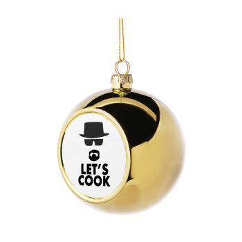 Let's cook, Golden Christmas tree ball ornament 8cm