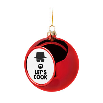Let's cook, Χριστουγεννιάτικη μπάλα δένδρου Κόκκινη 8cm