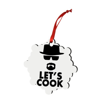 Let's cook, Christmas ornament snowflake wooden 7.5cm