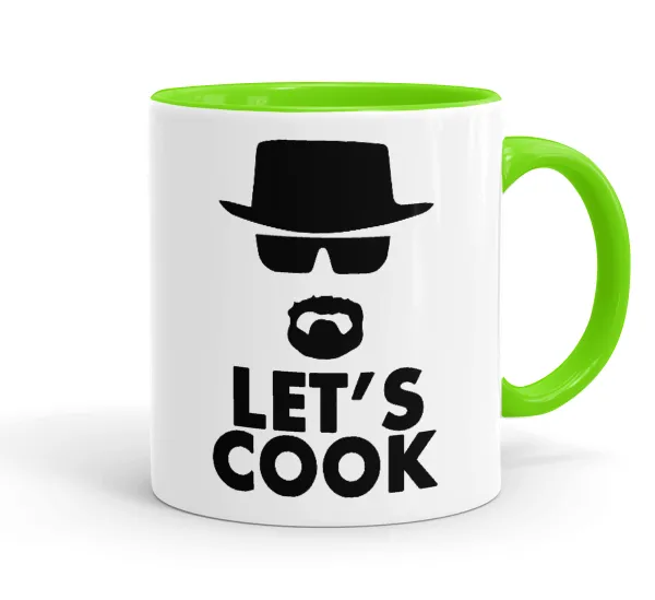 Let's cook — Mug colored light green, ceramic, 330ml