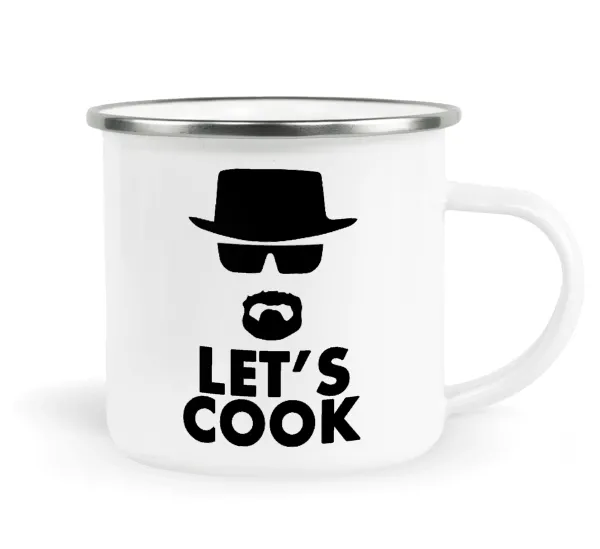 Let's cook — Metallic enamel cup white 360ml