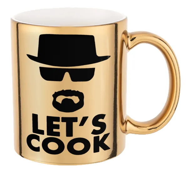 Let's cook — Mug ceramic, gold mirror, 330ml