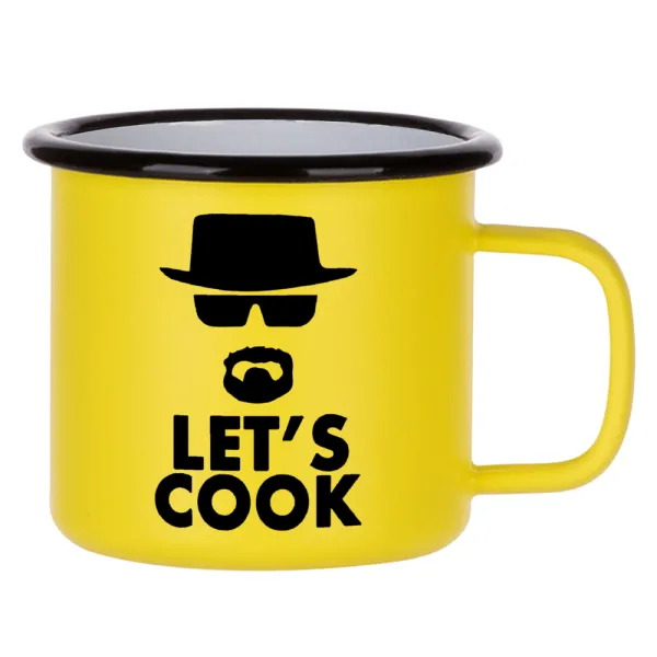 Let's cook — Metallic enamel MATT Yellow cup 360ml
