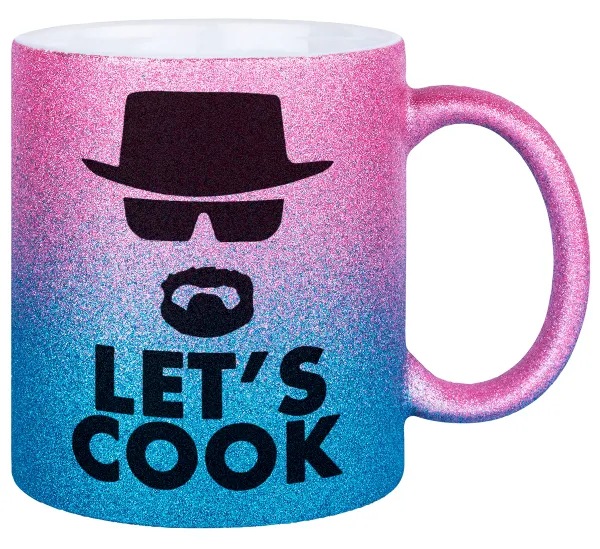 Let's cook — Κούπα Χρυσή/Μπλε Glitter, κεραμική, 330ml