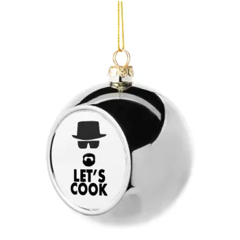 Let's cook, Silver 8cm Christmas tree ball ornament