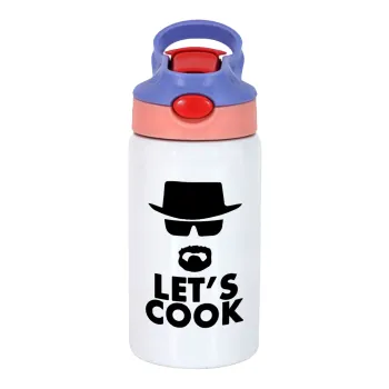 Let's cook, Παιδικό παγούρι θερμό, ανοξείδωτο, με καλαμάκι ασφαλείας, ροζ/μωβ (350ml)