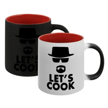 Let's cook, Κούπα Μαγική εσωτερικό κόκκινο, κεραμική, 330ml που αλλάζει χρώμα με το ζεστό ρόφημα