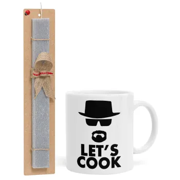 Let's cook, Πασχαλινή Λαμπάδα με Κούπα κεραμική (330ml) & κερί αρωματικό πλακέ (30cm) (ΓΚΡΙ)