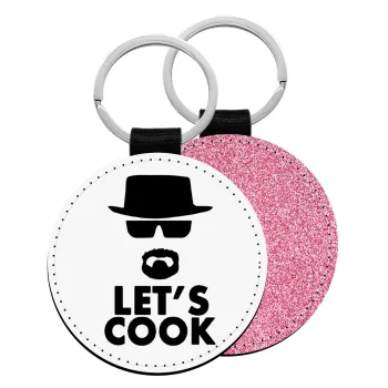 Let's cook, Μπρελόκ Δερματίνη, στρογγυλό ΡΟΖ (5cm)