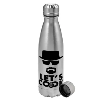 Let's cook, Metallic water bottle, stainless steel, 750ml