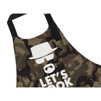 Let's cook, Ποδιά Σεφ με τσέπες, Βαμβακερή, Camouflage (ΕΝΗΛΙΚΩΝ, 100% COTTON)