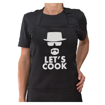 Let's cook, Ποδιά μακριά Σεφ ολόσωμη με τσέπες Μαύρη (ΕΝΗΛΙΚΩΝ)