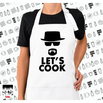 Let's cook, Ποδιά μακριά Σεφ ολόσωμη με τσέπες white (ΕΝΗΛΙΚΩΝ)