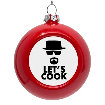 Let's cook, Red Christmas tree ornament bauble 8cm