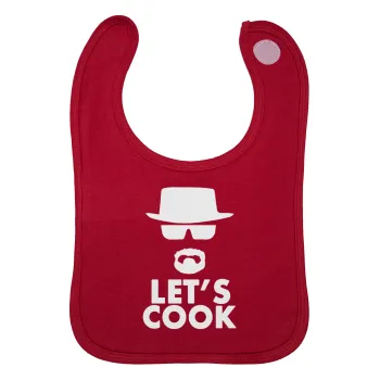 Let's cook, Σαλιάρα με Σκρατς Κόκκινη 100% Organic Cotton (0-18 months)