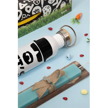 Let's cook, Πασχαλινή Λαμπάδα με παγούρι μεταλλικό (620ml, stainless steel) & κερί αρωματικό πλακέ (30cm) (ΤΙΡΚΟΥΑΖ)