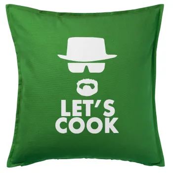 Let's cook, Μαξιλάρι καναπέ Πράσινο 100% βαμβάκι, περιέχεται το γέμισμα (50x50cm)