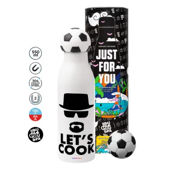 Let's cook, Μπάλα ποδοσφαίρου μεταλλικό παγούρι θερμός, διπλού τοιχώματος, 550ml