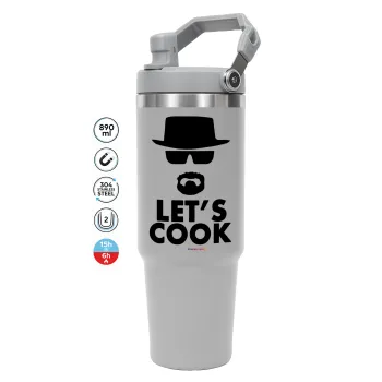Let's cook, GREY color, 890ml (30oz) stainless Steel Tumbler with Handle