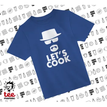 Let's cook, Παιδικό T-Shirt ΜΠΛΕ από 100% βαμβάκι, για κάθε μέρα. Vegan & OEKO-TEX πιστοποιημένο.
