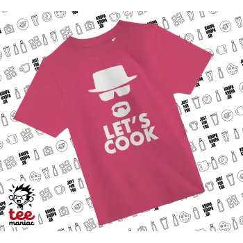 Let's cook, ΡΟΖ παιδικό T-Shirt από 100% βαμβάκι, για κάθε μέρα. Vegan & OEKO-TEX πιστοποιημένο.