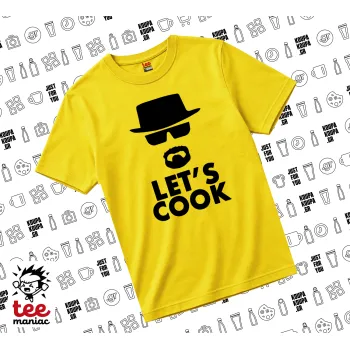 Let's cook, yellow childrens T-Shirt made of 100% cotton, for every day. Vegan & OEKO-TEX certified.