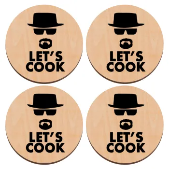 Let's cook, ΣΕΤ x4 Σουβέρ ξύλινα στρογγυλά plywood (9cm)