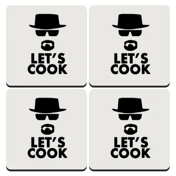 Let's cook, ΣΕΤ 4 Σουβέρ ξύλινα τετράγωνα (9cm)