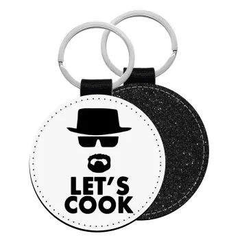 Let's cook, Μπρελόκ Δερματίνη, στρογγυλό ΜΑΥΡΟ (5cm)