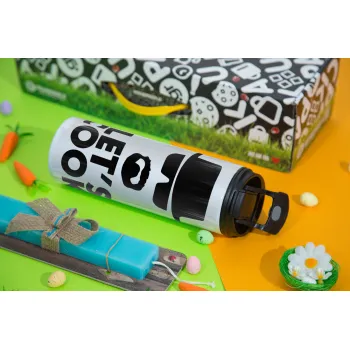Let's cook, Πασχαλινή Λαμπάδα με Travel Tumbler θερμό με διπλό καπάκι (600ml, BPA free) & κερί αρωματικό πλακέ (30cm) (ΤΙΡΚΟΥΑΖ)