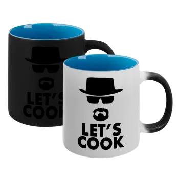 Let's cook, Κούπα Μαγική εσωτερικό μπλε, κεραμική 330ml που αλλάζει χρώμα με το ζεστό ρόφημα