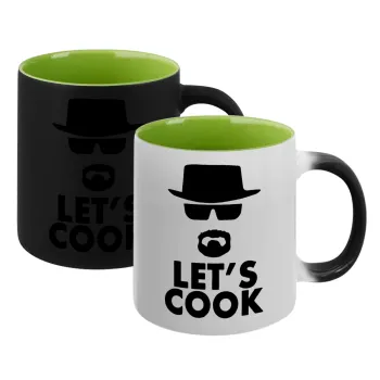 Let's cook, Κούπα Μαγική εσωτερικό πράσινο, κεραμική 330ml που αλλάζει χρώμα με το ζεστό ρόφημα