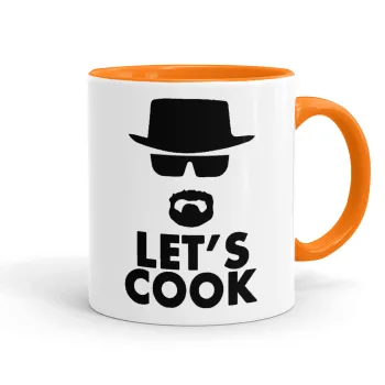 Let's cook, Κούπα χρωματιστή πορτοκαλί, κεραμική, 330ml