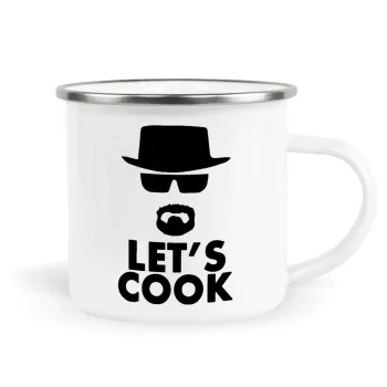 Let's cook, Metallic enamel cup white 360ml