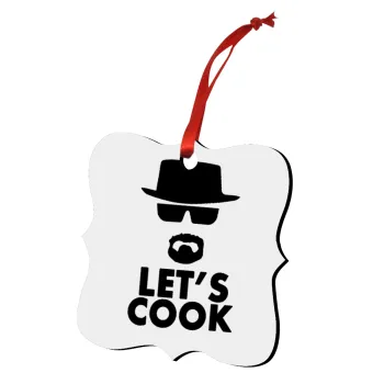 Let's cook, Christmas ornament polygon wooden 7.5cm