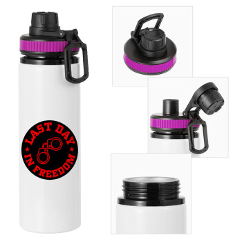 Last day in freedom, Metallic water bottle with safety lid, 850ml aluminum