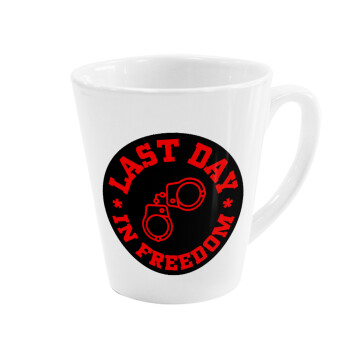 Last day in freedom, Κούπα κωνική Latte Λευκή, κεραμική, 300ml