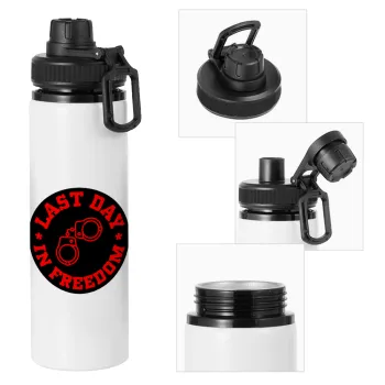 Last day in freedom, Metal water bottle with safety cap, aluminum 850ml